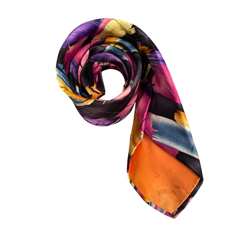 Garcia Birdland Collection‎ 62 Mens Silk Tie Abstract Brushstroke Purple Pink